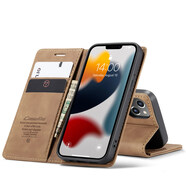 紐為iphone蘋果13翻蓋全包手機殼13pro帶卡包純色13promax男13mini皮質(zhì)porm 蘋果13【淺棕*皮質(zhì)翻蓋手機殼】