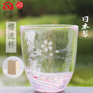 阿德利亞（ADERIA）aderia日本進(jìn)口石塚硝子津輕手工杯日式酒杯茶杯玻璃杯水杯送禮 290ml 手作櫻流大杯-