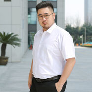 閃爆特大碼襯衣男士新款加肥加大碼長(cháng)袖胖子襯衫純色百搭職業(yè)正裝襯衣 F款白色 4XL建議200-215斤