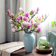 花藝赫家飾（HUA YI HE JIA SHI）高檔PU手感新中式含苞玉蘭花仿真花客廳餐桌裝飾假花擺件擺設(shè)插花 手感含苞玉蘭花 紫色【2支】