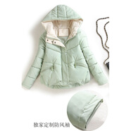歐洲站小個子棉服女冬短款小棉襖新款潮ins棉衣韓版棉服 綠色 有防風袖 S 100斤以內(nèi)穿