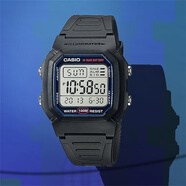 卡西歐（CASIO）手表戶(hù)外運動(dòng)防水時(shí)尚簡(jiǎn)約復古學(xué)生小方表W-96H-1A 2A 1B2A電子表 W-800H-1A100米防水升級版