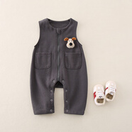 哈兜兒寶寶褲子春秋裝嬰兒背帶褲運動(dòng)褲大PP褲男女童秋冬棉褲休閑褲1歲 春秋薄款6365背帶褲灰色 90