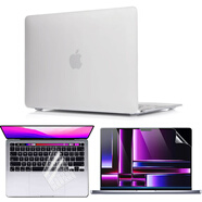 咔咔魚適用于macbook保護(hù)殼air蘋果電腦保護(hù)套透明M2/M3/M4pro超薄14/16英寸外殼硅膠全包筆記本貼膜 保護(hù)殼（默認(rèn)透明）+鍵盤膜+抗藍(lán)光護(hù)眼膜 13.3英寸Pro無Touch bar