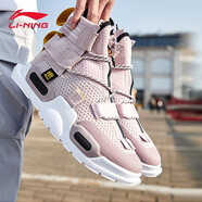 李寧（LI-NING）19新品 男子紐約時(shí)裝周中國(guó)李寧系列重燃高幫籃球休閑鞋 冰紫色/標(biāo)準(zhǔn)白AGBP038-6 39.5