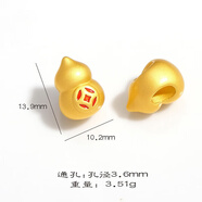 傾欣 72號玉線手工diy自編本命年紅繩手鏈編織掛繩項(xiàng)鏈吊墜五彩手繩 1顆沙金配飾-葫蘆