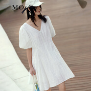 MO&Co.夏季泡泡袖連衣裙V領(lǐng)MBB2DRST34氣質(zhì)時(shí)髦高級感野餐moco 本白色 L 170