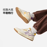 李寧新秀Rookie板鞋簡約男女情侶款春季新款籃球文化鞋運(yùn)動鞋 米白色/光譜黃/鋯石紫-4 42
