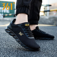 361°男鞋運(yùn)動(dòng)鞋2025夏季網(wǎng)面透氣361度男士休閑黑色旅游跑步鞋子網(wǎng)鞋 烏黑色/皇冠金2266 40