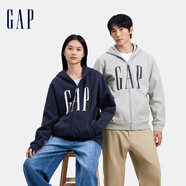 Gap男女裝印花字母logo抓絨連帽衛(wèi)衣休閑660128外套 灰色 170/92A(M) 亞洲尺碼
