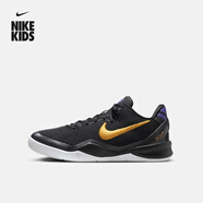 耐克（NIKE）官方男女童KOBE 8科比8大童實(shí)戰(zhàn)籃球鞋夏季網(wǎng)面FN0266 002黑/大學(xué)金/白/庭紫 38.5