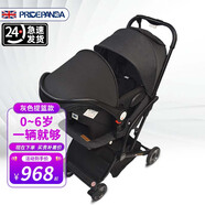 PRIDE PANDA英國嬰兒推車輕便折疊雙胞胎可坐可躺寶寶兒童超輕手推車嬰兒車 升級遮陽推車+黑色提籃 顏色備注