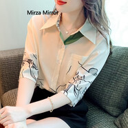 Mirza Mirror夏季時(shí)尚雪紡小襯衫女裝新款洋氣氣質(zhì)法式上衣獨(dú)特別致漂亮 圖片色 S
