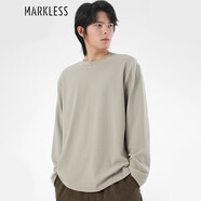 MARKLESST恤男秋冬休閑上衣簡(jiǎn)約柔軟打底衫 CTB3608M 卡其灰 XXL 