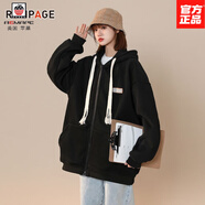 AEMAPE黑色開(kāi)衫加絨外套女秋冬學(xué)生寬松韓版棒球服運動(dòng)加厚衛衣 黑色【款】 加絨 S (建議70-90斤)