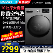 三洋帝度10KG滾筒洗衣機旗艦EDDC426120W 變頻洗烘一體全自動(dòng) 10公斤變頻空氣洗 DFC102614T