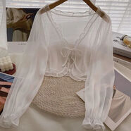 妙格森時(shí)尚防曬配吊帶裙子的小披肩外搭罩衫雪紡開(kāi)衫女夏季學(xué)生防曬衣超