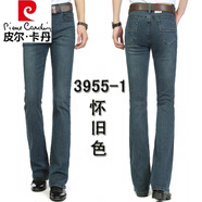 皮爾卡丹（pierre cardin）夏季款男士微喇叭褲韓版小喇叭牛仔褲彈力中高腰男士喇叭褲 3955-1的懷舊色春秋款 29【腰圍2尺2】