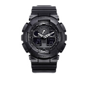 卡西歐（CASIO）男表G-SHOCK運動(dòng)手表學(xué)生多功能電子表雙顯防水防震大表盤(pán)石英表 炫酷黑色GA-100-1A1
