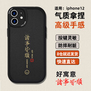 世韓 適用蘋(píng)果iPhone12手機(jī)殼蘋(píng)果12手機(jī)殼仿小羊皮保護(hù)套高出鏡頭四角防摔新國(guó)潮風(fēng)男女生款高級(jí)感