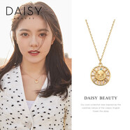 DAISY BEAUTY趙今麥同款太陽神幸運幣S925銀項鏈硬幣鎖骨鏈生日七夕禮物送女友