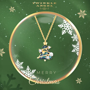 Twinkle Angel星月圣誕樹(shù)項鏈女S925銀蝴蝶結可愛(ài)鎖骨鏈平安夜圣誕節禮物女生 星月圣誕樹(shù)項鏈香檳金