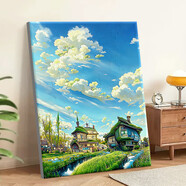 好久不見(jiàn)數(shù)字油畫(huà)diy手繪涂鴉丙烯油彩畫(huà)夏天綠色風(fēng)景畫(huà)畫(huà)填色手工裝飾畫(huà)