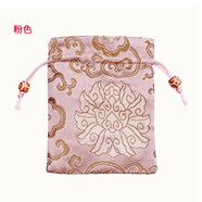 多吉米布藝錦緞創(chuàng)意個性香料香囊袋子束口文玩化妝鏡玉器飾品首飾包裝袋 2個裝富貴花粉色11*14