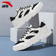 安踏（ANTA）運動(dòng)鞋男鞋 冬季透氣跑步鞋復古休閑黑武士鞋子男 象牙白/黑-3 39