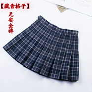 免外面超短裙無(wú)內襯小迷你裙半身裙a字高腰裙2020女夏無(wú)打底方便百褶裙穿的性感mini齊小短裙 藏青格子 【沒(méi)有安全褲】 S