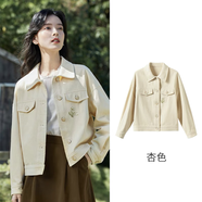 君芳雅【純棉】文藝牛仔外套女2024春秋季刺繡短款甜美小個(gè)子二八月夾克 杏色 【純棉布料 關(guān)注優(yōu)先發(fā)貨】 S 86-99斤