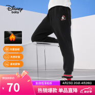 迪士尼（DISNEY）儿童女童加绒长裤子保暖时尚甜美运动裤24春秋DB231MA33黑130