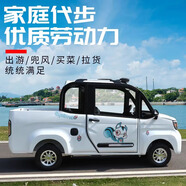 金蒄澎新能源電動車四輪皮卡家用老頭樂成人油電兩用貨車女士小型電瓶車 旗艦款（鋰電60V100A續(xù)航200里）