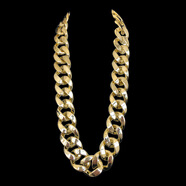 歐美嘻哈夸張大金鏈子裝逼個(gè)性演出道具塑料仿金項鏈夜店配飾年會(huì )表演道具項鏈 金色90CM