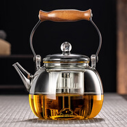 GQB玻璃煮茶壺煮茶器加厚耐高溫提梁壺養生壺電陶爐煮茶器茶具套裝 圓肚星空灰提梁壺1000ml單壺 1000ml 901mL(含)-1L(含)