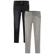 The Children's place 女童彈力牛仔打底褲 Black/Fog Wash 2-pack 14 Plus