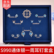締晶一周耳釘套裝耳環(huán)925銀針耳墜禮盒耳飾2025年新款生日禮物送老婆
