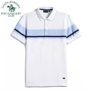 圣大保羅POLO 男士商務(wù)休閑合身翻領(lǐng)純棉短袖T恤衫 白色A1 165/84B