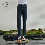 日著(zhù)（rizhuo）女褲2025年秋季新款設計感復古回潮牛仔9分褲高腰顯瘦鉛筆褲 舊時(shí)藍現貨 S