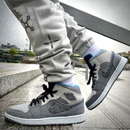 耐克（NIKE）男鞋 Air Jordan aj1 KO減震防滑高幫板鞋籃球鞋 DM3529-004 灰黑藍 40