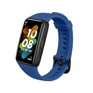 例米適用華為手環(huán)10/9/8/7保護殼華為6/6pro表殼nfc版通用六七代保護套榮耀手環(huán)6外殼硅膠表帶殼膜一體 硅膠表帶-原藍 適用：榮耀手環(huán)6