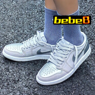 耐克（NIKE）【bebe8】耐克AJ1 NIKE AIR JORDAN 1 LOW 喬1低幫男女休閑籃球鞋 銀灰CZ0790-002 46