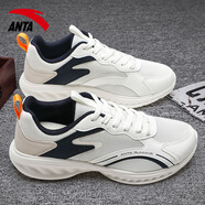 安踏（ANTA）跑步鞋男鞋官方2024春季新款網(wǎng)面透氣輕便軟底運(yùn)動(dòng)鞋休閑鞋子 -1象牙白/深藍(lán)黑 43