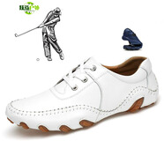 吉興久高爾夫球鞋男鞋高爾夫球鞋輕便男鞋golf透氣防水防側(cè)滑鞋頭層牛皮 黑色系帶 標(biāo)準(zhǔn)皮鞋尺碼 38