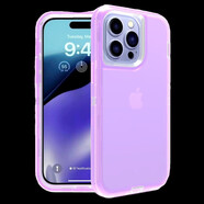赫致高出屏幕適用蘋果15手機(jī)殼iPhone14透明13pro max防摔12帶防塵塞1 透紫包邊三合一加厚防摔殼 iPhone6
