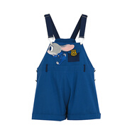 森女部落原創(chuàng  )學(xué)生休閑背帶短褲萌趣風(fēng)穿搭2023新款 藍色（單件） S