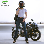 MOTOBOY摩托車騎行服女款機(jī)車夾克防風(fēng)保暖防摔賽車服修身透氣騎士服四季 DP59深藍(lán)牛仔褲 2XL