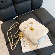 紙色 女學(xué)生包包斜跨包 包包女2025新款潮質(zhì)感小眾時(shí)尚小香風(fēng)菱格鏈條 白色