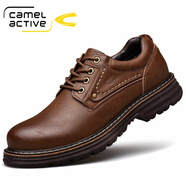 駱駝動(dòng)感/CAMELACTIVE工裝鞋男時(shí)尚潮流運(yùn)動(dòng)戶外牛皮耐磨防滑鞋子男 棕色 40
