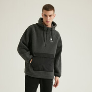 樂卡克（Le coq sportif）法國公雞男女同款秋冬毛絨帶帽加厚服外套CBT-1646223 深灰 M